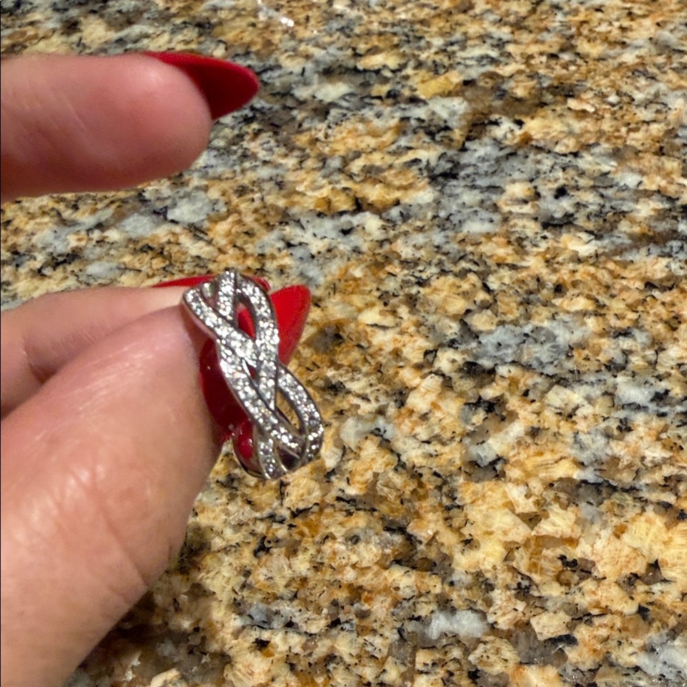Swarovski Silver Twisted Infinity Ring - image 3